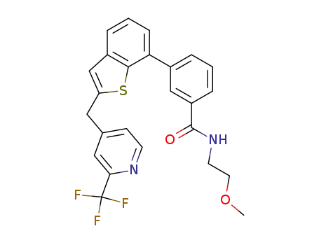 N-(2-Methoxyethyl)-3-(2-[[2-(trifluoromethyl)pyridin-4-yl]methyl]-1-benzothiophen-7-yl)benzamide