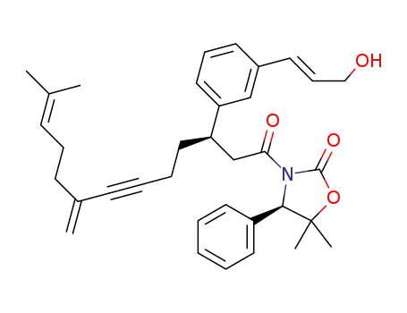 (R)-3-((R)-3-(3-((E)-3-hydroxyprop-1-en-1-yl)phenyl)-12-methyl-8-methylenetridec-11-en-6-ynoyl)-5,5-dimethyl-4-phenyloxazolidin-2-one