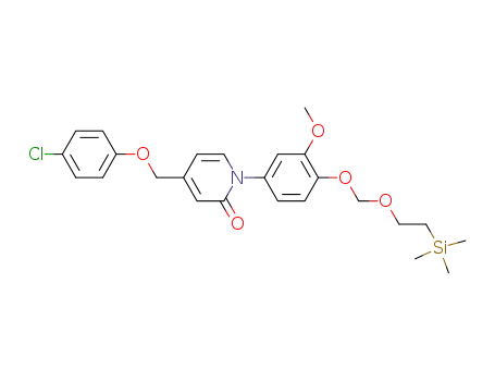 4-((4-chlorophenoxy)methyl)-1-(3-methoxy-4-((2-(trimethylsilyl)ethoxy)methoxy)phenyl)pyridin-2(1H)-one