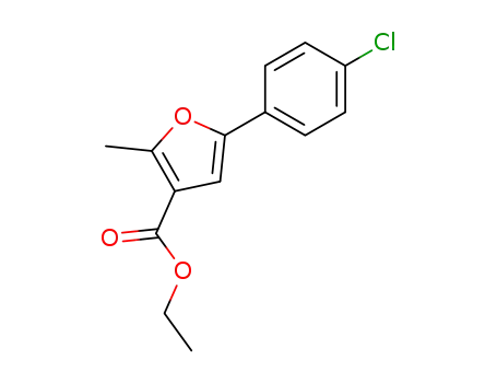 Molecular Structure of 111787-84-9 (ETHYL 5-(4-CHLOROPHENYL)-2-METHYL-3-FUROATE)