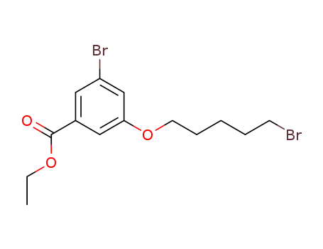 Molecular Structure of 1229442-80-1 (Ethyl 3-bromo-5-[(5-bromopentyl)oxy]benzoate)
