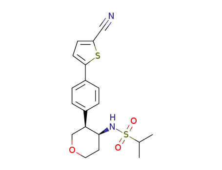 N-((3S,4S)-3-[4-(5-cyano-2-thienyl)phenyl]tetrahydro-2H-pyran-4-yl)propane-2-sulfonamide