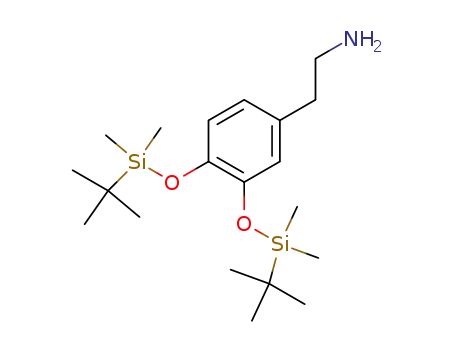 Molecular Structure of 165749-18-8 (2-(3,4-bis((tert-butyldimethylsilyl)oxy)phenyl)ethan-1-amine)
