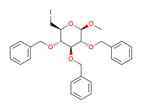 methyl 2,3,4-tri-O-benzyl-6-deoxy-6-iodo-β-D-glucopyranoside