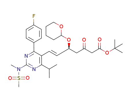 (5S)-7-[4-(4-fluorophenyl)-6-isopropyl-2-(N-methyl-N-methylsulfonylamino)pyrimidin-5-yl]-5-(tetrahydropyranyloxy)-3-oxo-(6E)-heptenoic acid tert-butyl ester