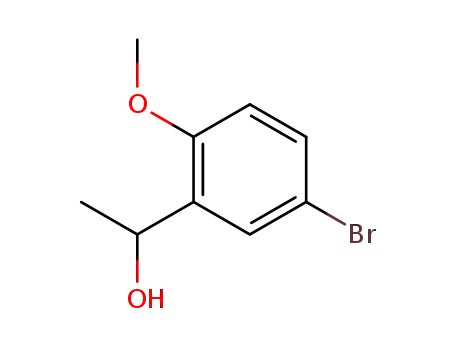 Molecular Structure of 16602-17-8 (BENZENEMETHANOL, 5-BROMO-2-METHOXY-A-METHYL-)