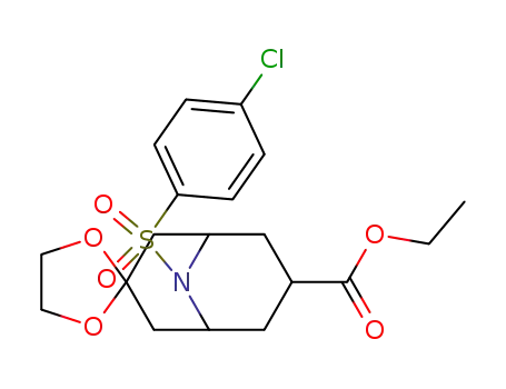 Ethyl 9-[(4-chlorophenyl)sulfonyl]spiro[9-azabicyclo[3.3.1]nonane-3,2'-[1,3]dioxolane]-7-carboxylate
