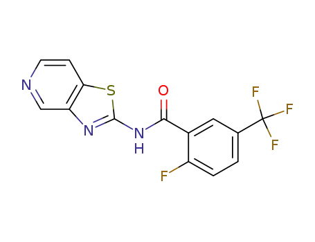 2-fluoro-N-(thiazolo[4,5-c]pyridin-2-yl)-5-(trifluoromethyl)benzamide