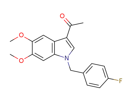 Molecular Structure of 1269920-11-7 (3-acetyl-5,6-dimethoxy-1-(4-fluorobenzyl)-1H-indole)