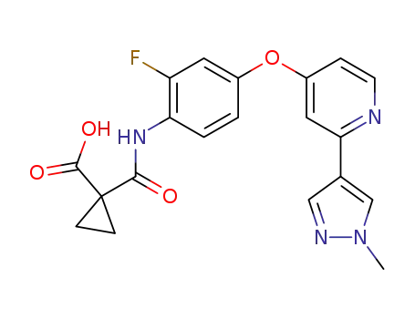 1-((2-fluoro-4-(2-(1-methyl-1H-pyrazol-4-yl)pyridin-4-yloxy)phenyl)carbamoyl)cyclopropanecarboxylic acid