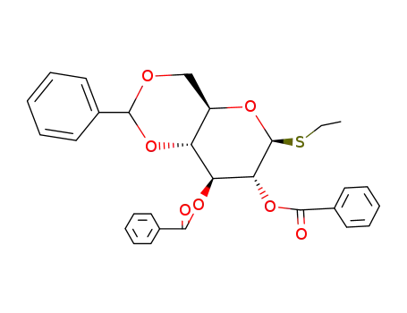 Molecular Structure of 20701-63-7 (ethyl 2,3-di-O-benzoyl-4,6-O-benzylidene-1-thio-β-D-glucopyranoside)