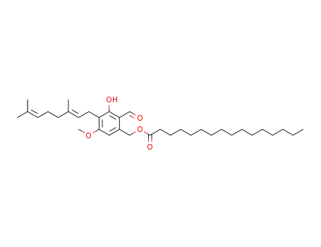 Hexadecanoic acid,[4-[(2E)-3,7-dimethyl-2,6-octadien-1-yl]-2-formyl-3-hydroxy-5-methoxyphenyl]methylester