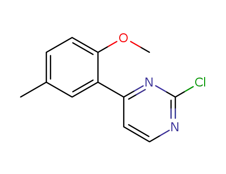 Molecular Structure of 1044766-08-6 (2-chloro-4-(2-methoxy-5-methylphenyl)pyrimidine)