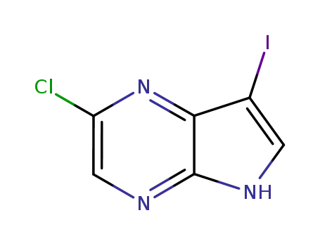 Molecular Structure of 889447-20-5 (2-Chloro-7-iodo-5H-pyrrolo[2,3-b]pyrazine)