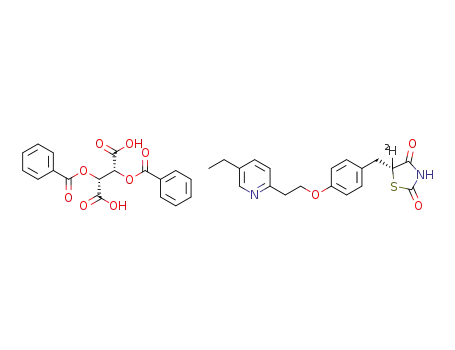 (5R)-5-{4-[2-(5-ethylpyridin-2-yl)ethoxy]benzyl}-(5-<sup>(2)</sup>H)-1,3-thiazolidine-2,4-dione (-)-O,O'-dibenzoyl-L-tartrate