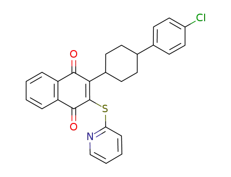 Molecular Structure of 1203556-33-5 (2-[4-(4-chlorophenyl)cyclohexyl]-3-(2-pyridin-2-ylthio)-naphthalene-1,4-dione)