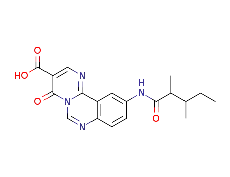 Molecular Structure of 79690-61-2 (10-[(2,3-dimethylpentanoyl)amino]-4-oxo-4H-pyrimido[1,2-c]quinazoline-3-carboxylic acid)