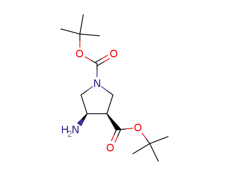 Molecular Structure of 797038-63-2 (tert-butyl (3R,4R)-N-tert-butyloxycarbonyl-4-aminopyrrolidine-3-carboxylate)