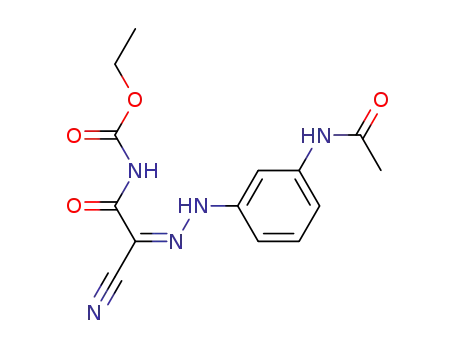 Molecular Structure of 1207441-77-7 ((Z)-ethyl 2-(2-(3-acetamidophenyl)hydrazono)-2-cyanoacetylcarbamate)