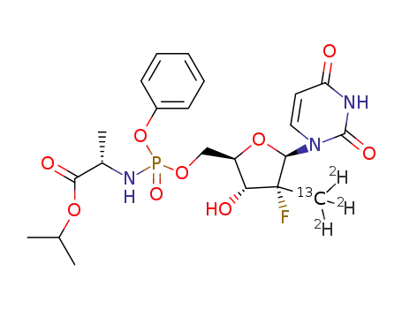 [4-<sup>13</sup>C]-(2S)-isopropyl 2-(((((2R,3R,4R,5R)-5-(2,4-dioxo-3,4-dihydropyrimidin-1(2H)-yl)-4-fluoro-3-hydroxy-4-trideuteromethyltetrahydrofuran-2-yl)methoxy)(phenoxy)phosphoryl)amino)propanoate