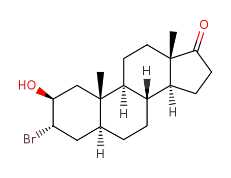 Molecular Structure of 7676-27-9 (3α-Bromo-2β-hydroxy-5α-androstan-17-one)