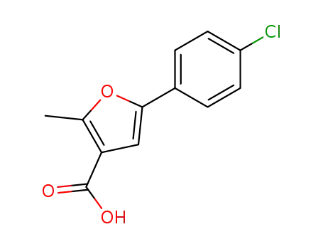 Molecular Structure of 111787-89-4 (5-(4-CHLOROPHENYL)-2-METHYL-3-FUROIC ACID)