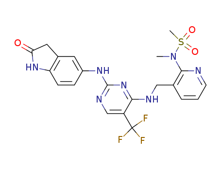 Methanesulfonamide, N-[3-[[[2-[(2,3-dihydro-2-oxo-1H-indol-5-yl)amino]-5-(trifluoromethyl)-4-pyrimidinyl]amino]methyl]-2-pyridinyl]-N-methyl-