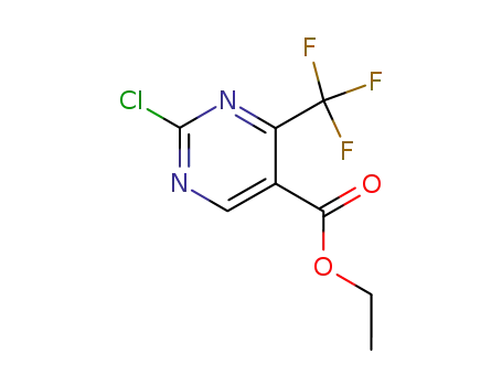 Molecular Structure of 187035-79-6 (ETHYL 2-CHLORO-4-(TRIFLUOROMETHYL)PYRIMIDINE-5-CARBOXYLATE)