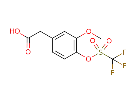 Molecular Structure of 1243245-99-9 (2-(3-methoxy-4-(trifluoromethylsulfonyloxy)phenyl)acetic acid)