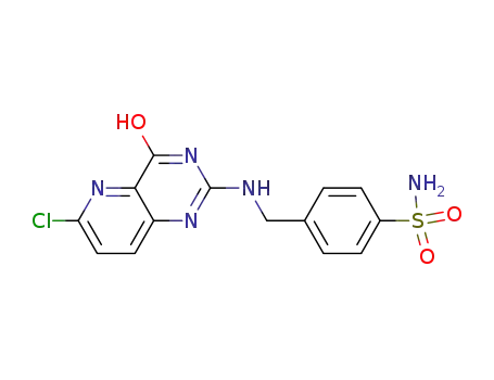 Molecular Structure of 1036738-14-3 (4-[(6-chloro-4-hydroxy-pyrido[3,2-d]pyrimidin-2-ylamino)-methyl]-benzenesulfonamide)