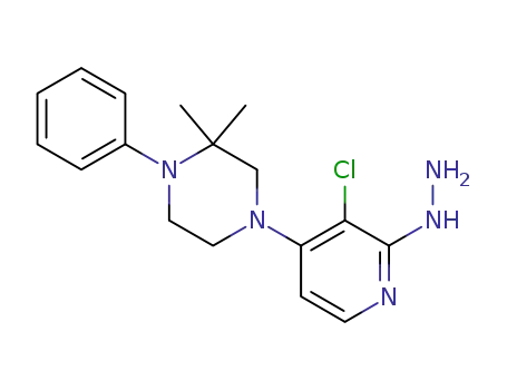 Molecular Structure of 1254981-56-0 ([3-chloro-4-(3,3-dimethyl-4-phenyl-piperazin-1-yl)-pyridin-2-yl]-hydrazine)