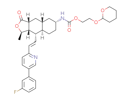 2-(tetrahydro-2H-pyran-2-yloxy)ethyl(1R,3aR,4aR,6R,8aR,9S,9aS)-9-{(E)-2-(5-(3-fluorophenyl)pyridine-2-yl)vinyl}-1-methyl-3-oxododecahydronaphtho[2,3-c]furan-6-ylcarbamate