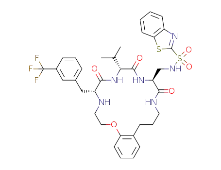 Molecular Structure of 947768-89-0 (C<sub>36</sub>H<sub>41</sub>F<sub>3</sub>N<sub>6</sub>O<sub>6</sub>S<sub>2</sub>)