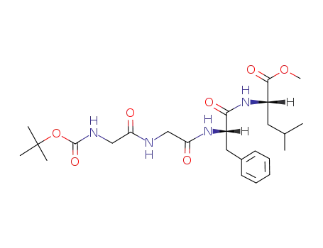 Molecular Structure of 80164-29-0 (L-Leucine,
N-[N-[N-[N-[(1,1-dimethylethoxy)carbonyl]glycyl]glycyl]-L-phenylalanyl]-,
methyl ester)