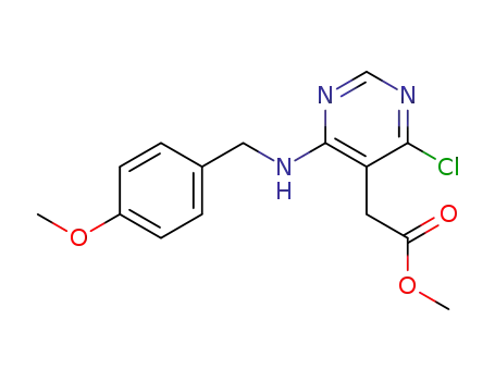 methyl 2-(4-chloro-6-(4-methoxybenzylamino)pyrimidin-5-yl)acetate