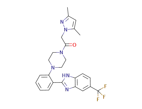 2-(3,5-dimethyl-pyrazol-1-yl)-1-{4-[2-(5-trifluoromethyl-1H-benzoimidazol-2-yl)phenyl]piperazin-1-yl}ethanone
