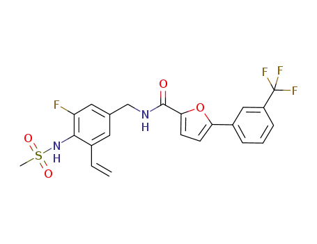 5-(3-trifluoromethyl-phenyl)-furan-2-carboxylic acid 3-fluoro-4-methanesulfonylamino-5-vinyl-benzylamide