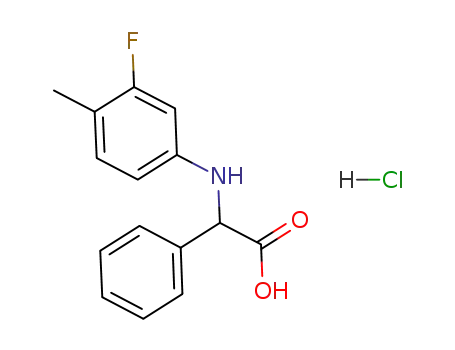 Molecular Structure of 1233329-80-0 ((3-fluoro-4-methyl-phenylamino)-phenyl-acetic acid hydrochloride)