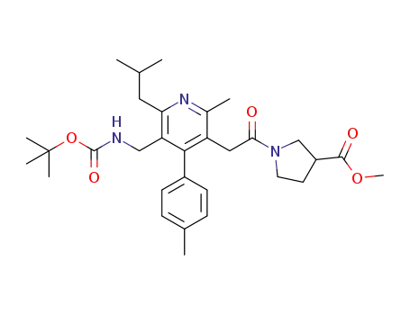 methyl 1-{[5-{[(tert-butoxycarbonyl)amino]methyl}-2-methyl-4-(4-methylphenyl)-6-(2-methylpropyl)pyridin-3-yl]-acetyl}pyrrolidine-3-carboxylate