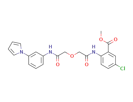 Molecular Structure of 1190222-46-8 (methyl 5-chloro-2-{[(2-oxo-2-{[3-(1H-pyrrol-1-yl)phenyl]amino}ethoxy)acetyl]amino}benzoate)