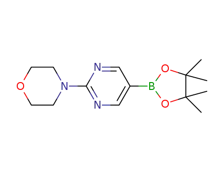 Molecular Structure of 957198-30-0 (2-(4-MORPHOLINO)PYRIMIDINE-5-BORONIC ACID PINACOL ESTER)