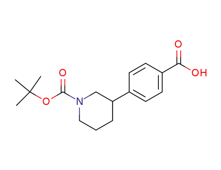 Molecular Structure of 916421-44-8 (3-(4-Carboxy-phenyl)-piperidine-1-carboxylic acid tert-butyl ester)