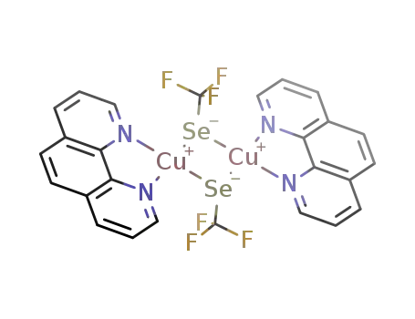 Molecular Structure of 1447204-38-7 ([(2,2'-bipyridine)Cu(SeCF<sub>3</sub>)]2)