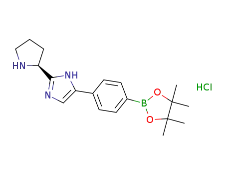 (S)-2-{5-[4-(4,4,5,5-tetramethyl-[1,3,2]-dioxaborolan-2-yl)phenyl]imidazol-2-yl}pyrrolidine hydrochloride