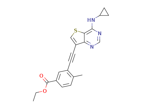 ethyl-3-((4-(cyclopropylamino)thieno[3,2-d]pyrimidine-7-yl)ethynyl)-4-methylbenzoate