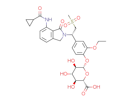 (2S,3S,4S,5R,6S)-3,4,5-trihydroxy-6-(4-((S)-1-(7-(cyclopropanecarboxamido)-1-oxoisoindolin-2-yl)-2-(methylsulfonyl)ethyl)-2-ethoxyphenoxy)tetrahydro-2H-pyran-2-carboxylic acid