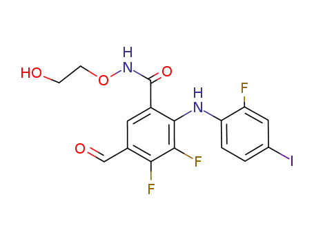 3,4-difluoro-2-(2-fluoro-4-iodophenylamino)-5-formyl-N-(2-hydroxyethoxy)benzamide