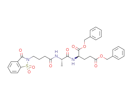 dibenzyl (2R)-2-[((2S)-2-{[4-(1,1,3-trioxo-1,3-dihydro-2H-1,2-benzisothiazol-2-yl)butanoyl]amino}propanoyl)amino]pentanedioate
