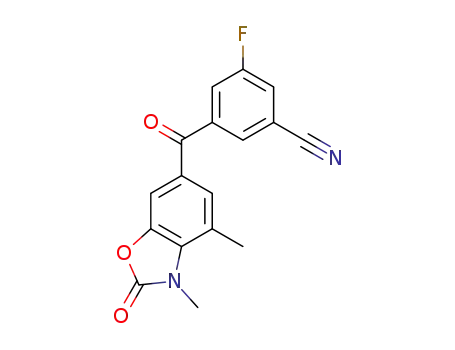 3-(3,4-dimethyl-2-oxo-2,3-dihydro-benzoxazole-6-carbonyl)-5-fluoro-benzonitrile