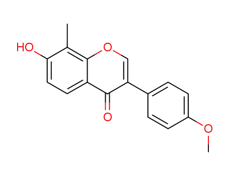 Molecular Structure of 116718-51-5 (7-hydroxy-3-(4-methoxyphenyl)-8-methyl-4H-chromen-4-one)